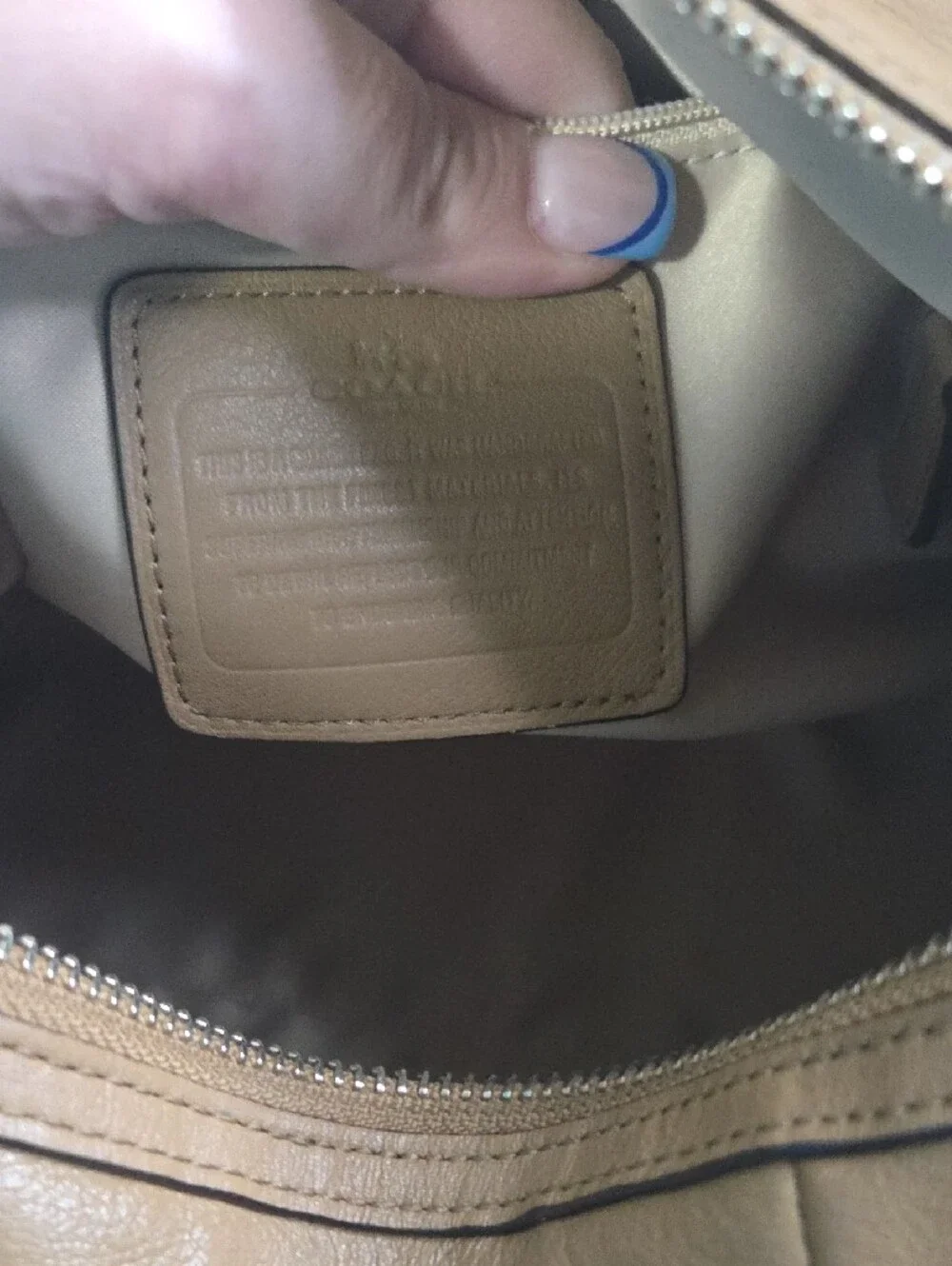 Coach Taupe/Brown Leather Satchel with Detachable Strap